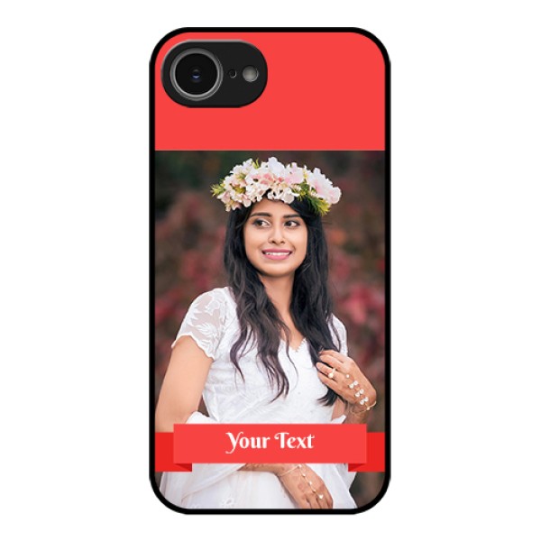 iPhone 16e Custom Glass Phone Case - Simple Red Color Design iPhone 16e Custom Glass Phone Case - Simple Red Color Design