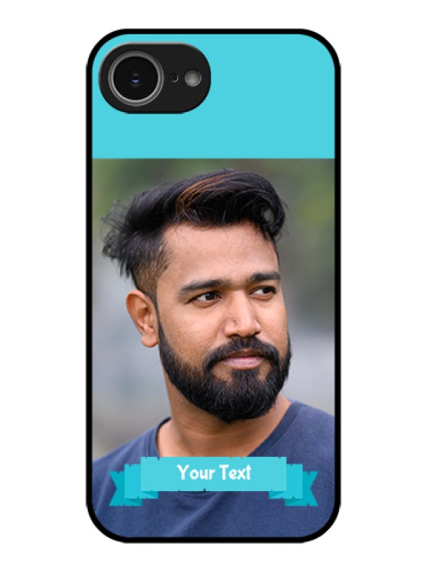 Custom iPhone 16e Custom Glass Phone Case - Blue Color Design