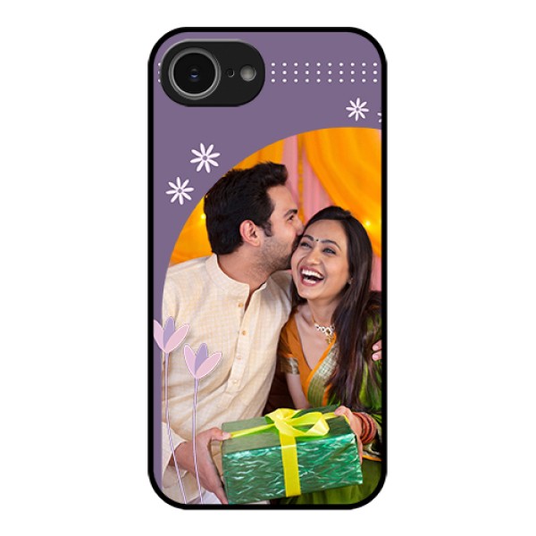 iPhone 16e Custom Glass Phone Case - Lavender Flowers Design