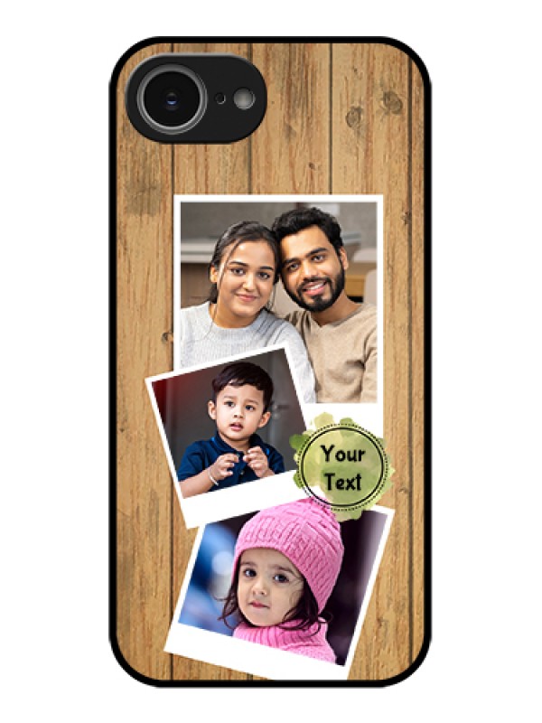 Custom iPhone 16e Custom Glass Phone Case - Wooden Texture Design