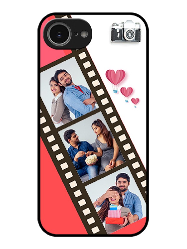 Custom iPhone 16e Custom Glass Phone Case - 3 Image Holder With Film Reel