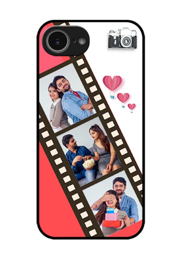 iPhone 16e Custom Glass Phone Case - 3 Image Holder With Film Reel