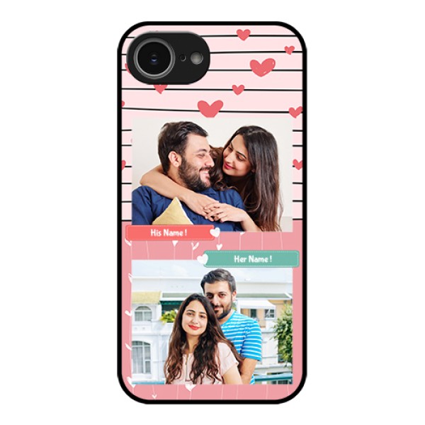 iPhone 16e Custom Glass Phone Case - Photo With Heart Design