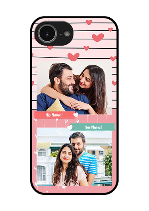 iPhone 16e Custom Glass Phone Case - Photo With Heart Design