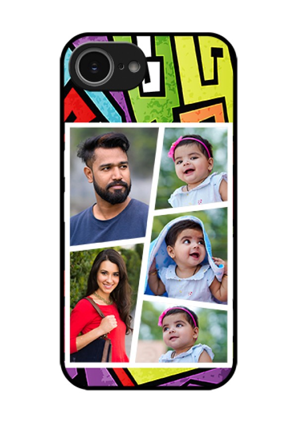 iPhone 16e Custom Glass Phone Case - Graffiti Pattern Design