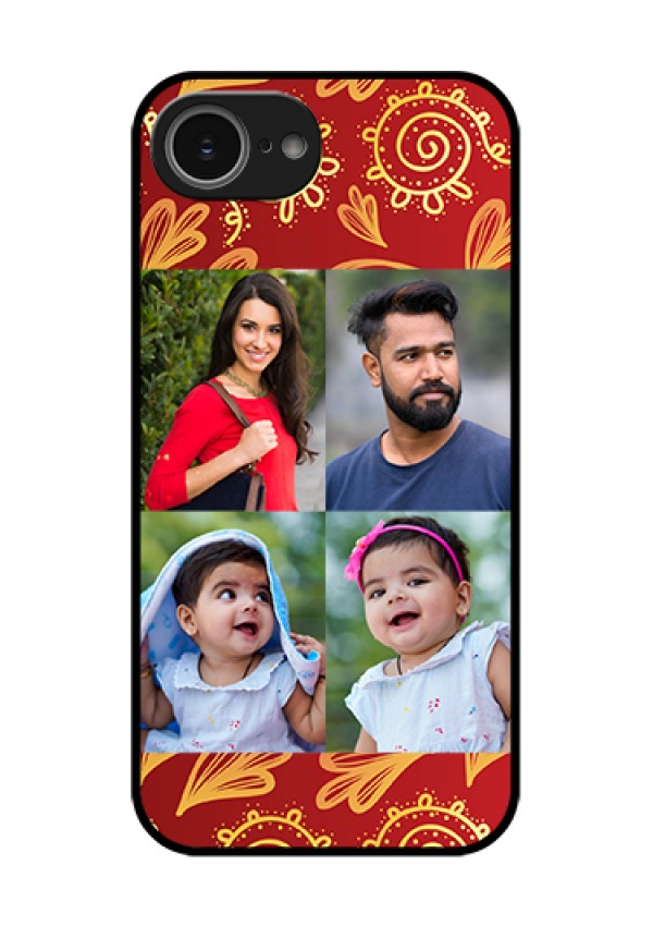 iPhone 16e Custom Glass Phone Case - 4 Image Traditional Design