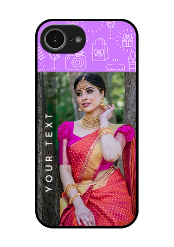 iPhone 16e Custom Glass Phone Case - Birthday Icons Design
