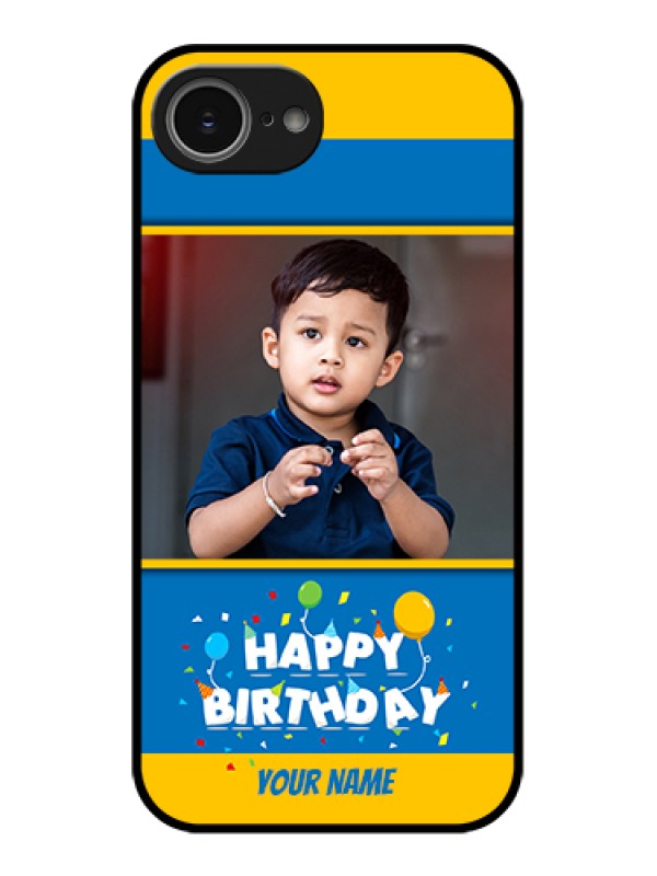 Custom iPhone 16e Custom Glass Phone Case - Birthday Wishes Design