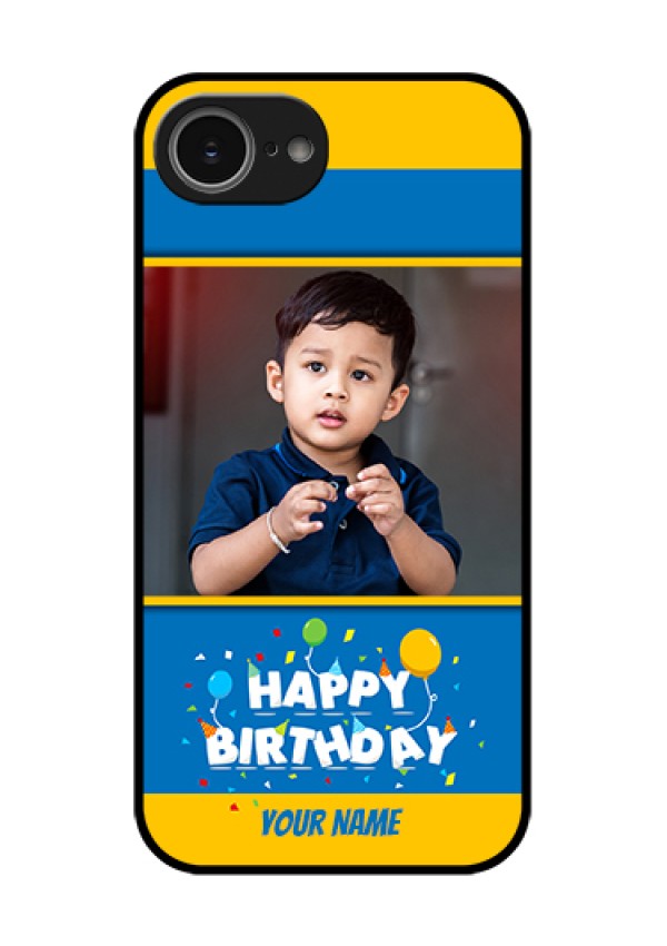 iPhone 16e Custom Glass Phone Case - Birthday Wishes Design