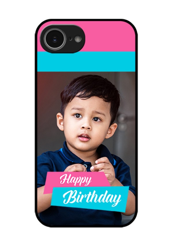iPhone 16e Custom Glass Phone Case - Image Holder With 2 Color Design