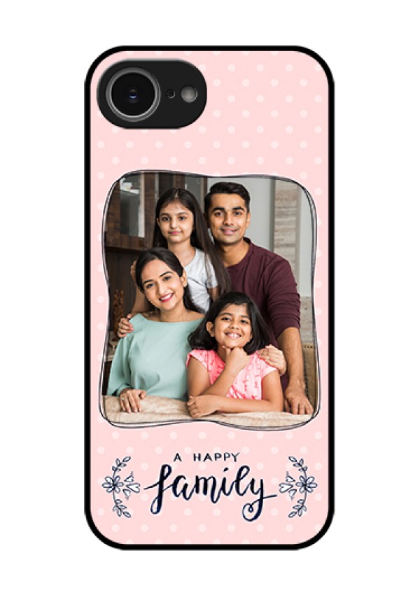 iPhone 16e Custom Glass Phone Case - Family With Dots Design