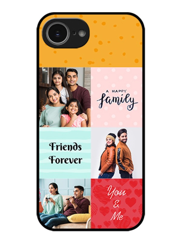 Custom iPhone 16e Custom Glass Phone Case - Images With Quotes Design