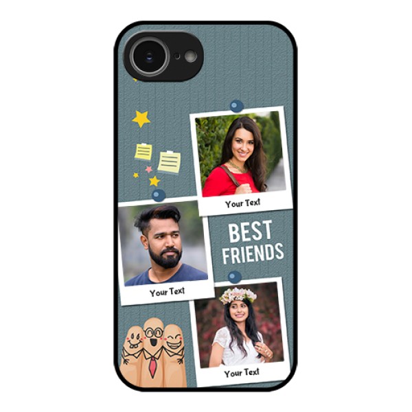 iPhone 16e Custom Glass Phone Case - Sticky Frames And Friendship Design