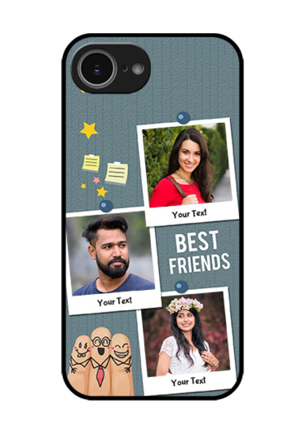 iPhone 16e Custom Glass Phone Case - Sticky Frames And Friendship Design