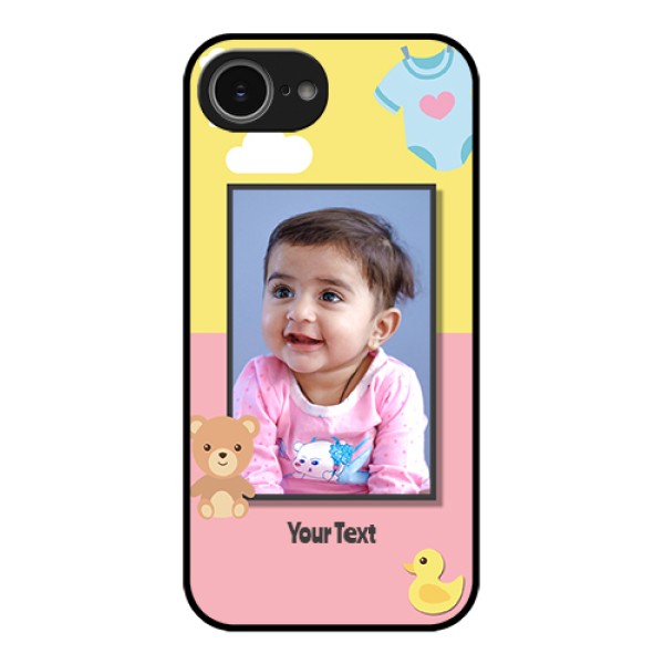 iPhone 16e Custom Glass Phone Case - Kids 2 Color Design