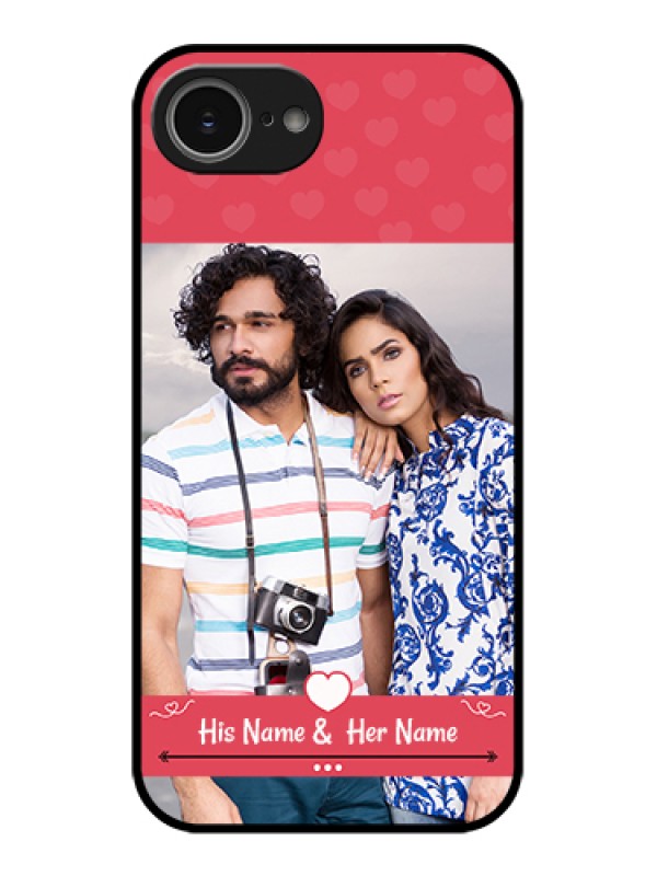 Custom iPhone 16e Custom Glass Phone Case - Simple Love Design