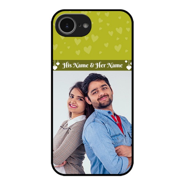 iPhone 16e Custom Glass Phone Case - You & Me Heart Design