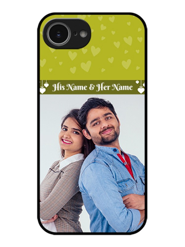 Custom iPhone 16e Custom Glass Phone Case - You & Me Heart Design