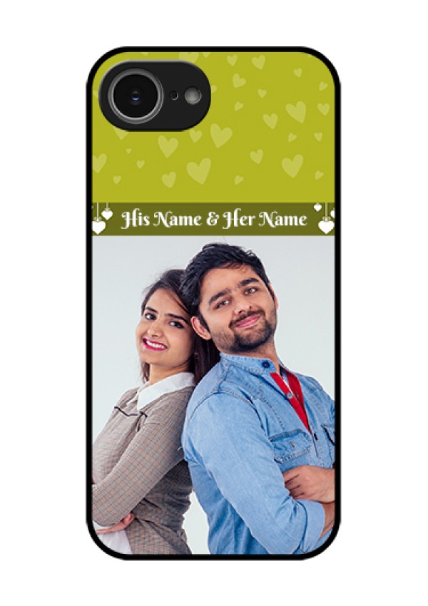 iPhone 16e Custom Glass Phone Case - You & Me Heart Design