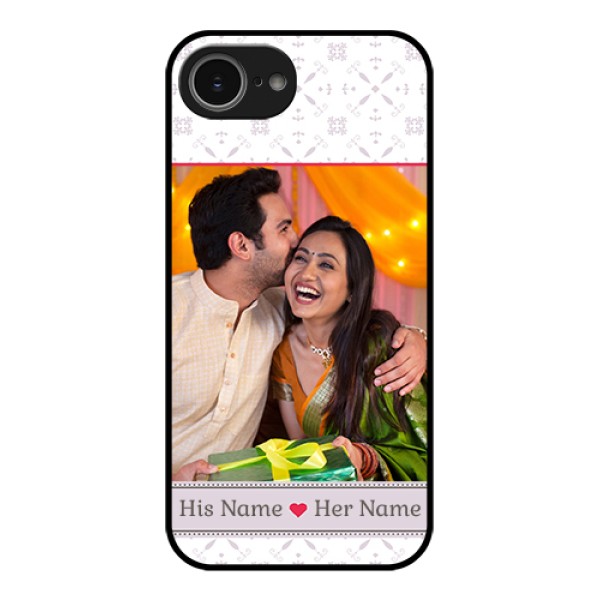 iPhone 16e Custom Glass Phone Case - With Photo And Ethnic Design iPhone 16e Custom Glass Phone Case - With Photo And Ethnic Design