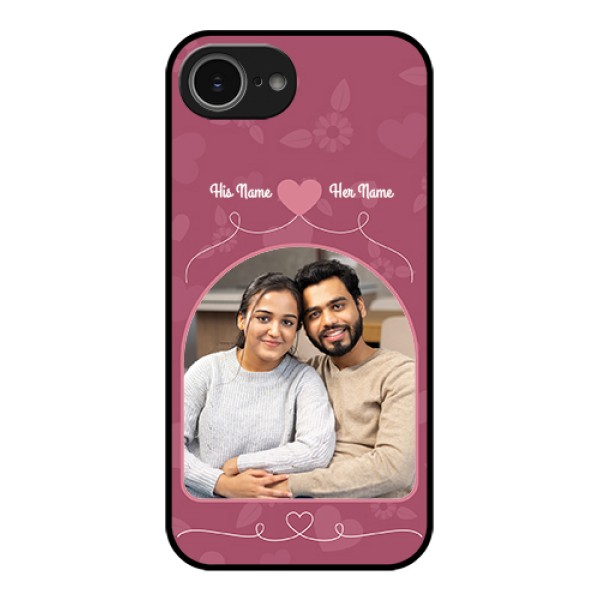 iPhone 16e Custom Glass Phone Case - Love Floral Design