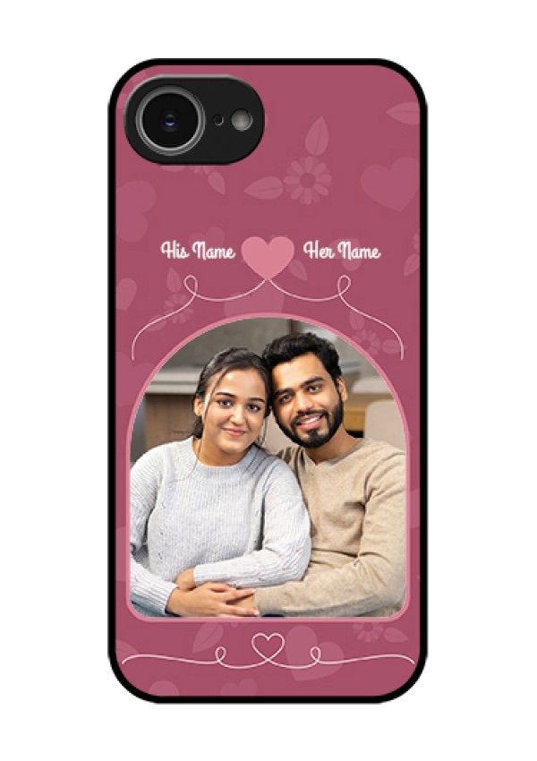 iPhone 16e Custom Glass Phone Case - Love Floral Design