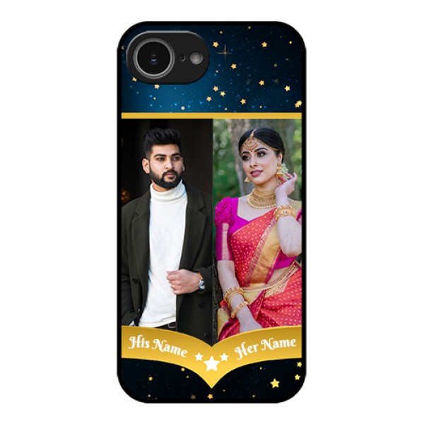 iPhone 16e Custom Glass Phone Case - Galaxy Stars Backdrop Design