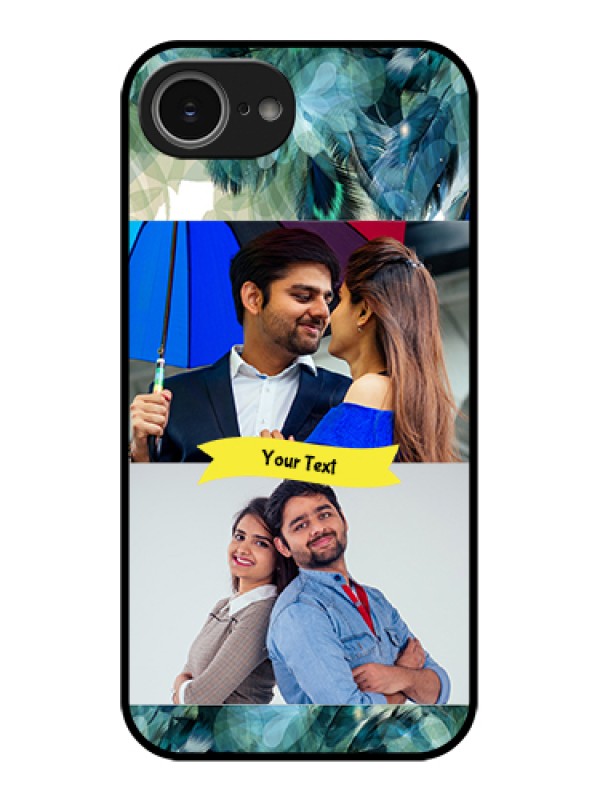 Custom iPhone 16e Custom Glass Phone Case - Image With Boho Peacock Feather Design