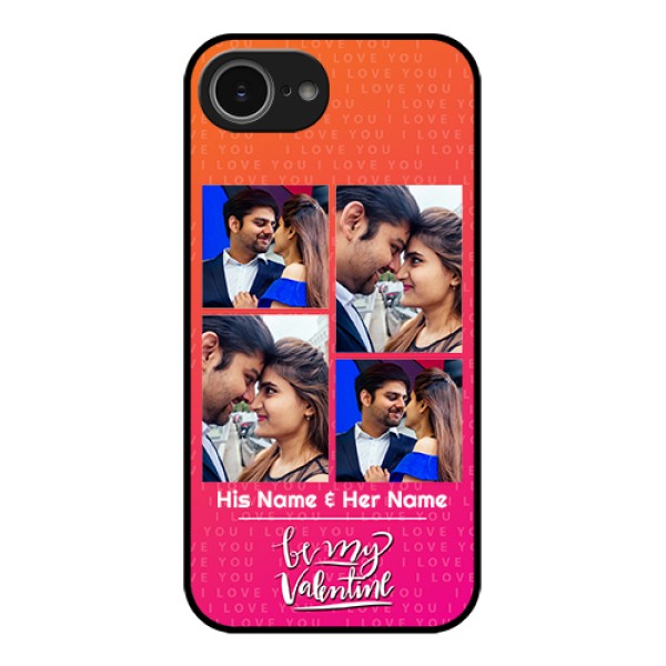 iPhone 16e Custom Glass Phone Case - I Love You Pink Design
