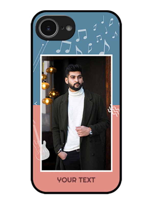 Custom iPhone 16e Custom Glass Phone Case - With Color Musical Note Design