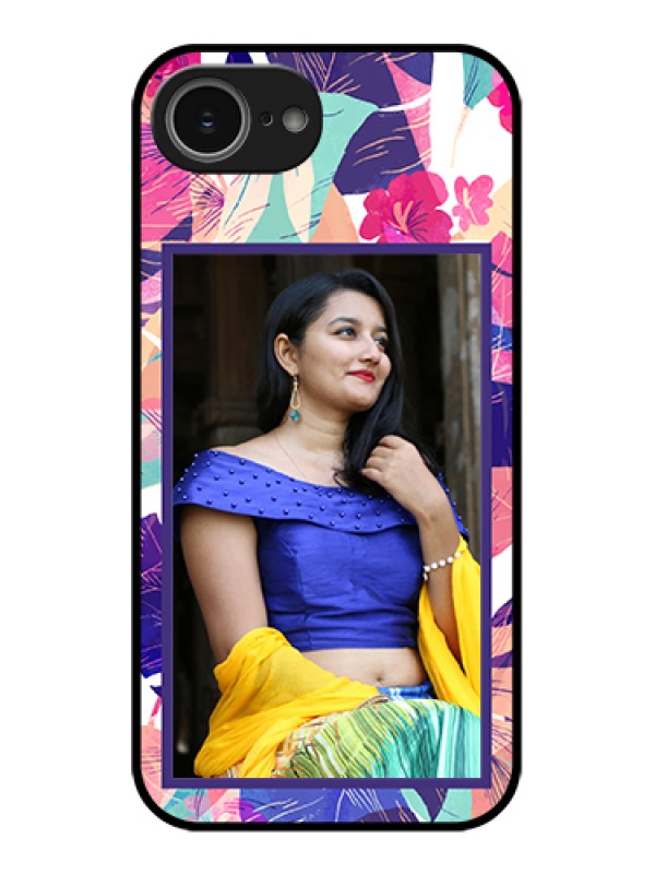 Custom iPhone 16e Custom Glass Phone Case - Abstract Floral Design