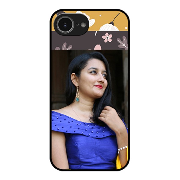 iPhone 16e Custom Glass Phone Case - Stylish Floral Design