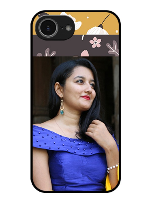 Custom iPhone 16e Custom Glass Phone Case - Stylish Floral Design