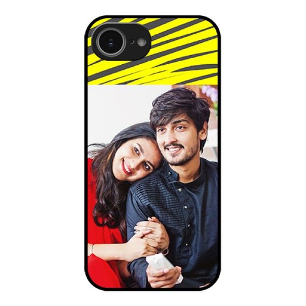 iPhone 16e Custom Glass Phone Case - Yellow Abstract Design