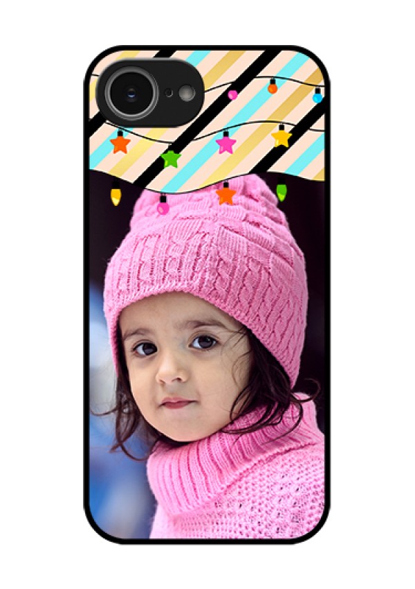 iPhone 16e Custom Glass Phone Case - Lights Hanging Design