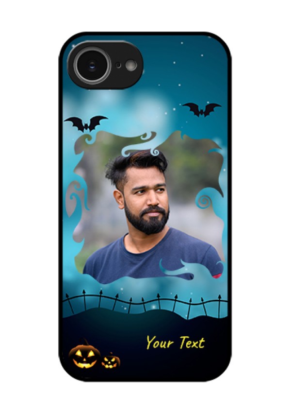 iPhone 16e Custom Glass Phone Case - Halloween Frame Design