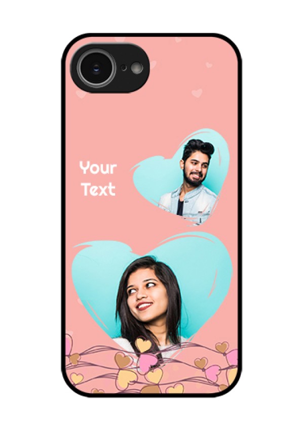 iPhone 16e Custom Glass Phone Case - Love Doodle Design