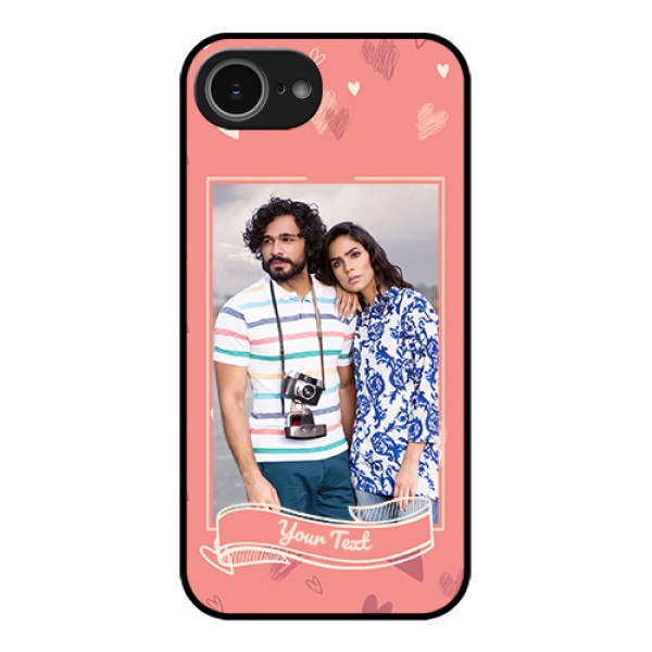 iPhone 16e Custom Glass Phone Case - Love Doodle Art Design