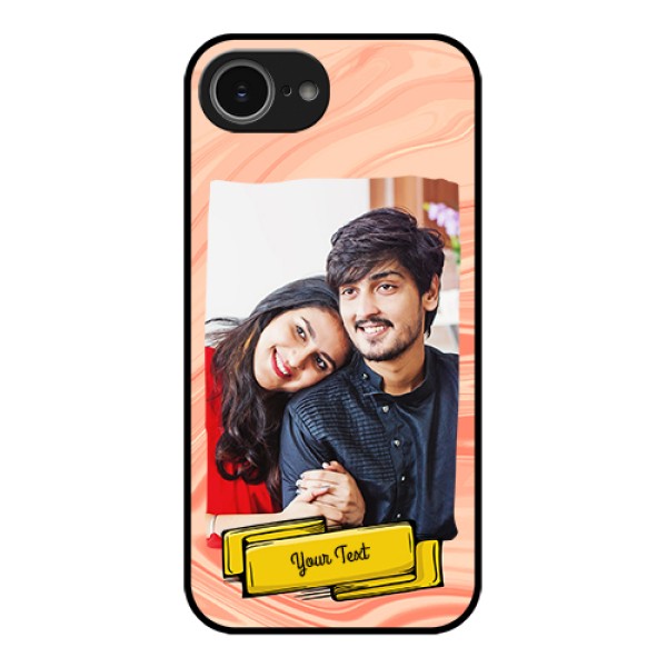 iPhone 16e Custom Glass Phone Case - Marble Texture Design