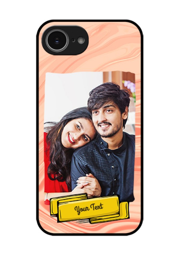 iPhone 16e Custom Glass Phone Case - Marble Texture Design