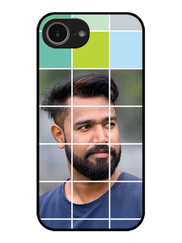 Custom iPhone 16e Custom Glass Phone Case - With White Box Pattern