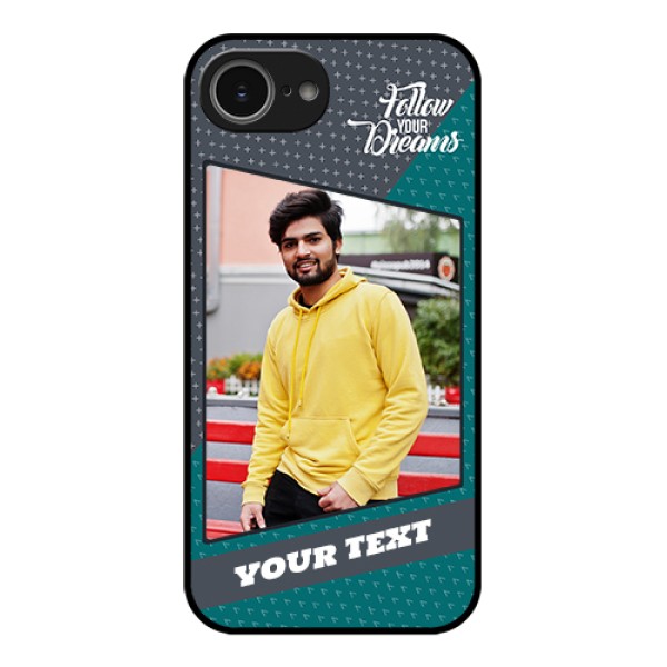 iPhone 16e Custom Glass Phone Case - Background Pattern Design With Quote