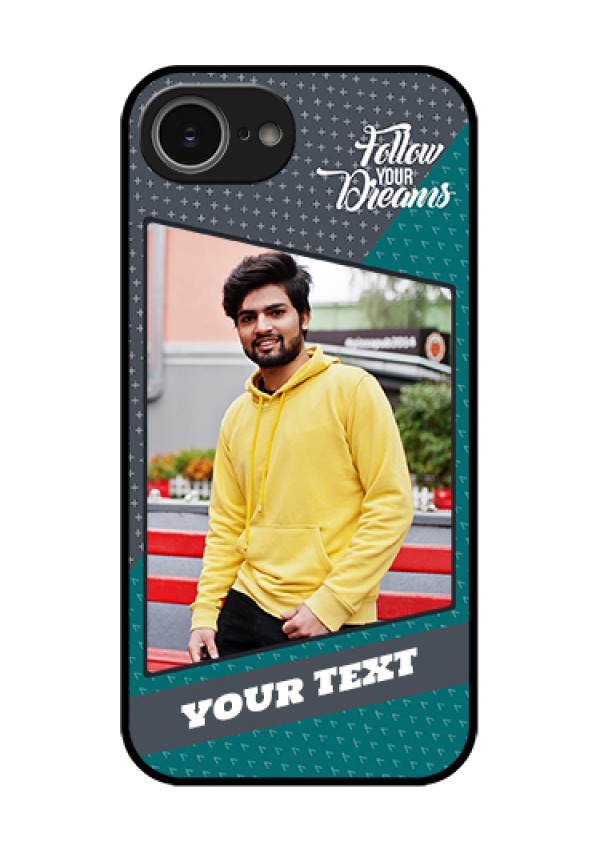 iPhone 16e Custom Glass Phone Case - Background Pattern Design With Quote