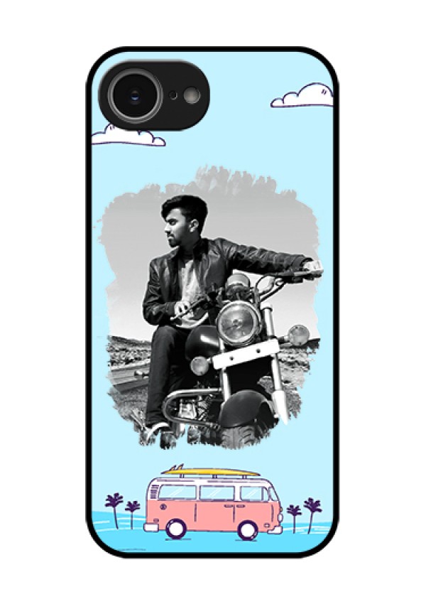 iPhone 16e Custom Glass Phone Case - Travel & Adventure Design