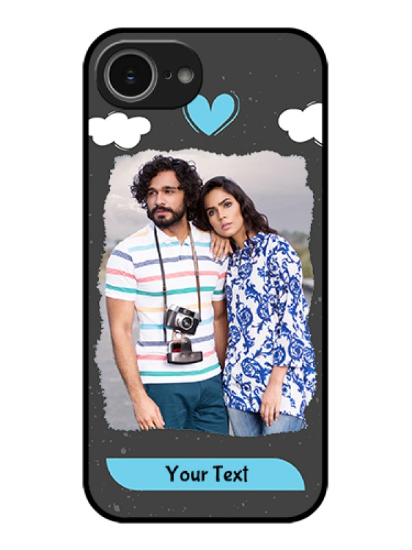 Custom iPhone 16e Custom Glass Phone Case - Splashes With Love Doodles Design