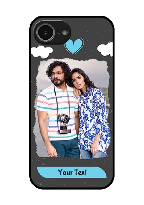 iPhone 16e Custom Glass Phone Case - Splashes With Love Doodles Design