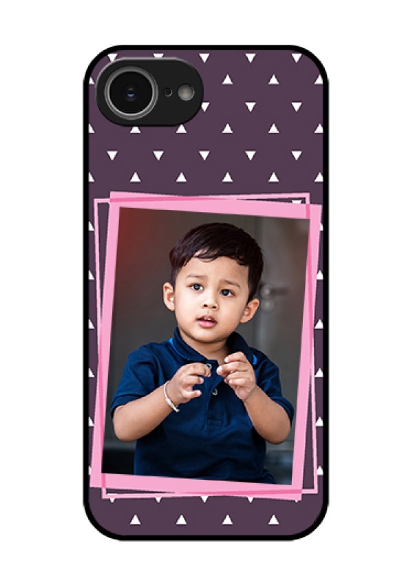 iPhone 16e Custom Glass Phone Case - Triangle Pattern Dotted Design