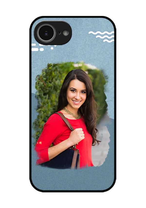 iPhone 16e Custom Glass Phone Case - Grunge Line Art Design