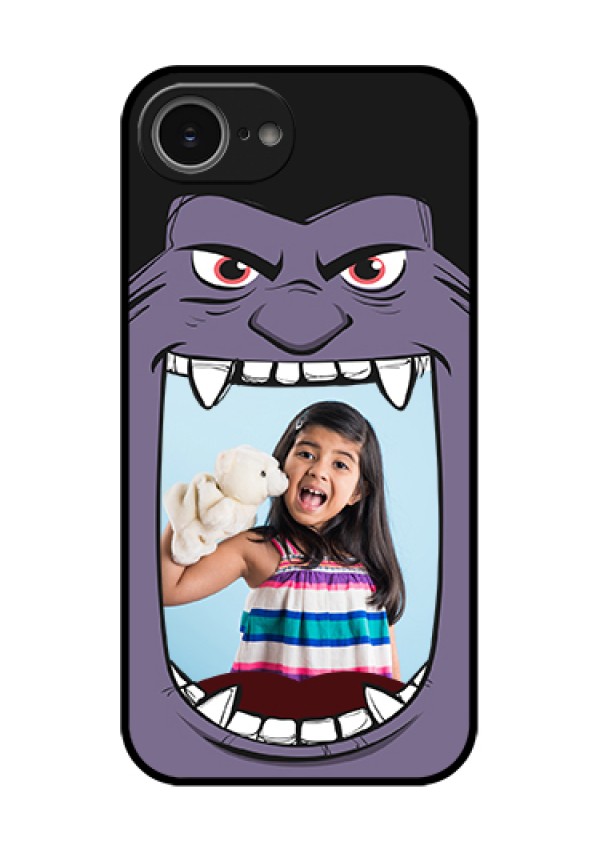 iPhone 16e Custom Glass Phone Case - Angry Monster Design