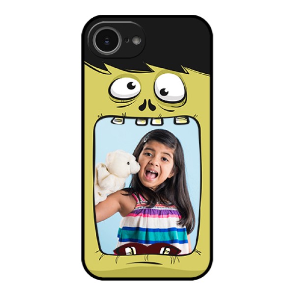 iPhone 16e Custom Glass Phone Case - Cartoon Monster Back Case Design iPhone 16e Custom Glass Phone Case - Cartoon Monster Back Case Design
